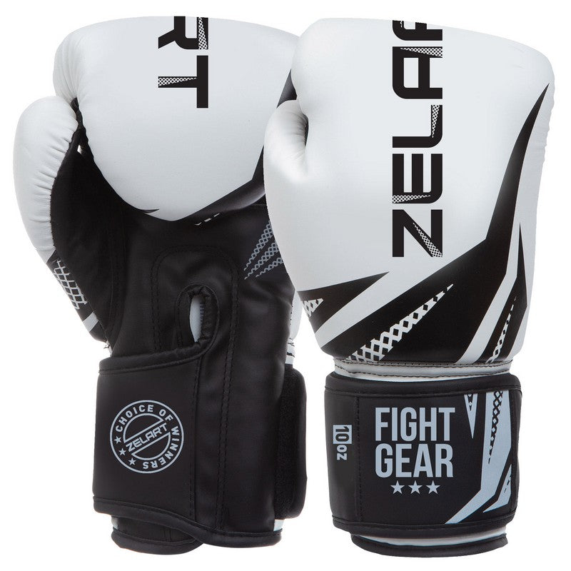 Boxerské rukavice ZeArt AO-0866 biela-čierna (8-12 oz)
