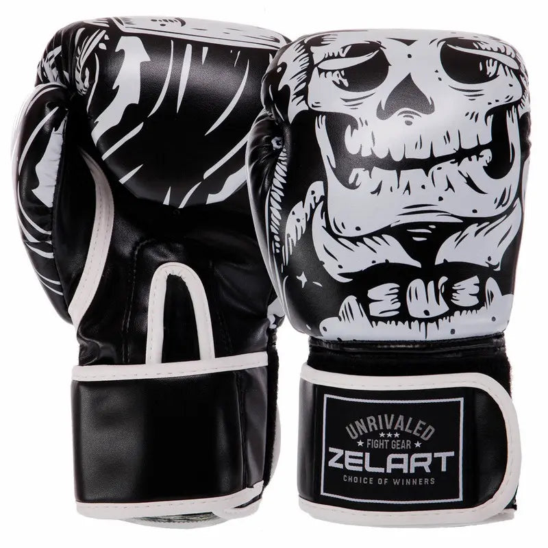 Boxerské rukavice Zelart AO-5493 Skull čierna
