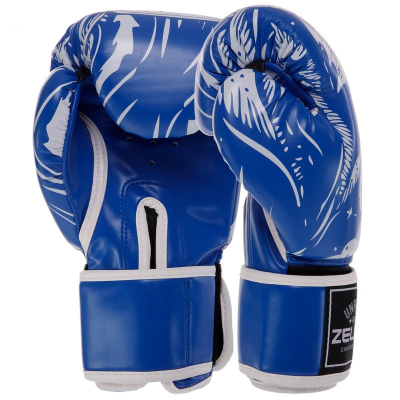 Boxerské rukavice ZeArt AO-5493 Skull modrá (8-12 oz)
