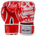 Boxerské rukavice Zelart AO-5493 Skull červená (8-12 oz)