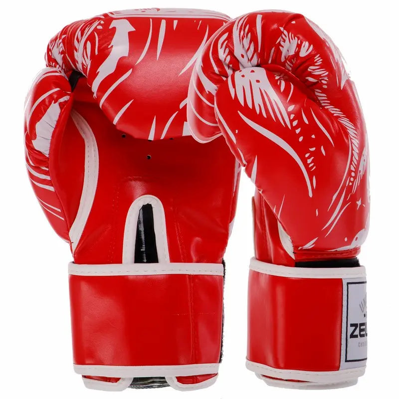 Boxerské rukavice Zelart AO-5493 Skull červená (8-12 oz)