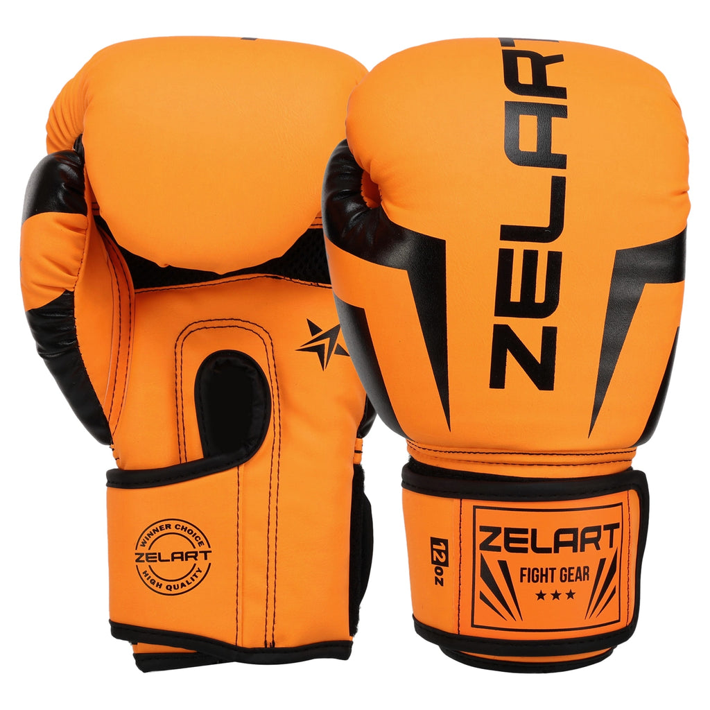 Boxerské rukavice Zelart AO-5698 oranžová (6-14 oz)