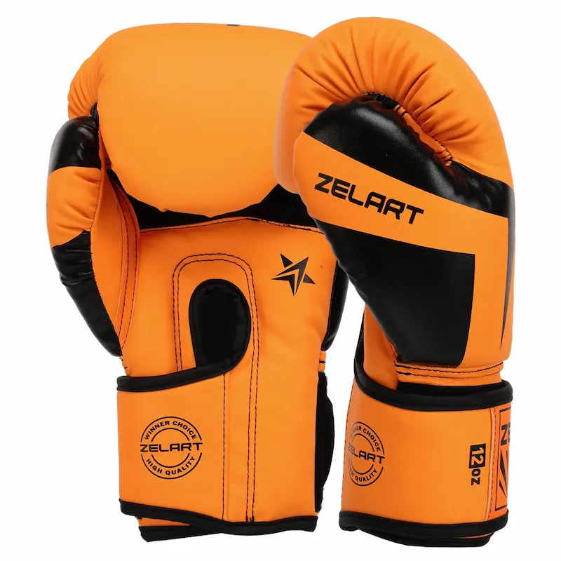 Boxerské rukavice Zelart AO-5698 oranžová (6-14 oz)