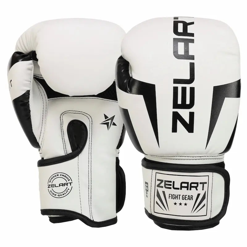 Boxerské rukavice Zelart AO-5698 biela (6-14 oz)