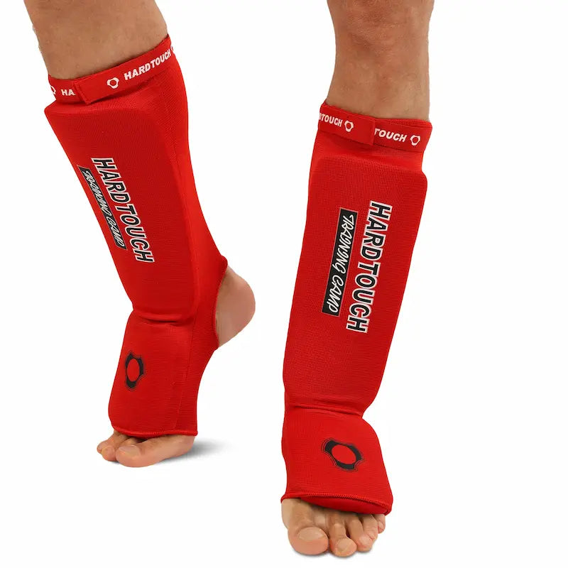 Chrániče holení a nártu Hard Touch AO-7569 červená – MMA kickbox Muay Thai